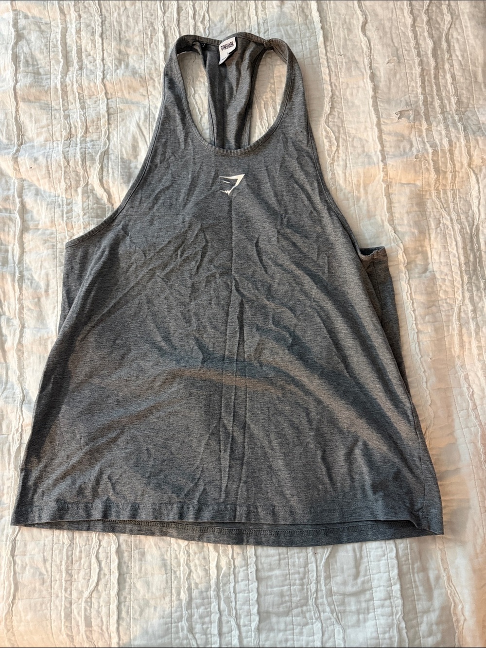 Gymshark Gray Racerback Tank Top with Logo